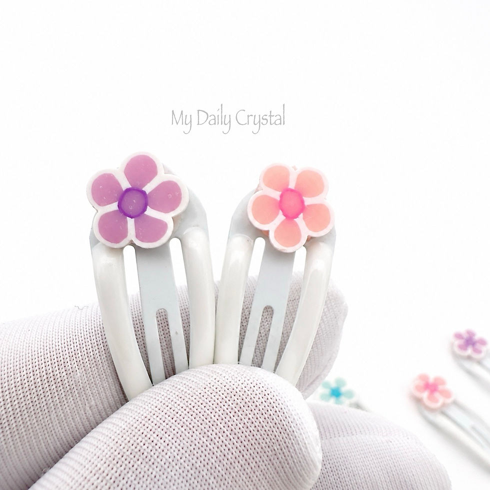 Thumbnail: Glow in the Dark Flower Hair Clips, 14 Piece Girls Snap Clip Set, Colorful Kids 