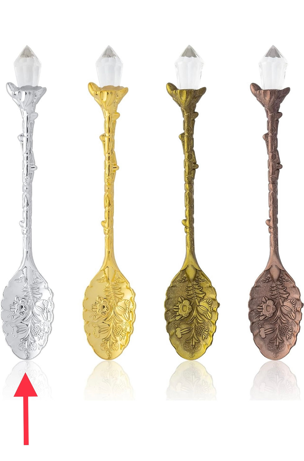 Thumbnail: Tiny Witch Herb Spoon & Velvet Dust | Tea Spoon | Crystal Top Spoon 