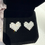 Thumbnail: Pixel Heart Stud Earrings 16×14 mm | Iced-Out Simulated Diamond Gift 