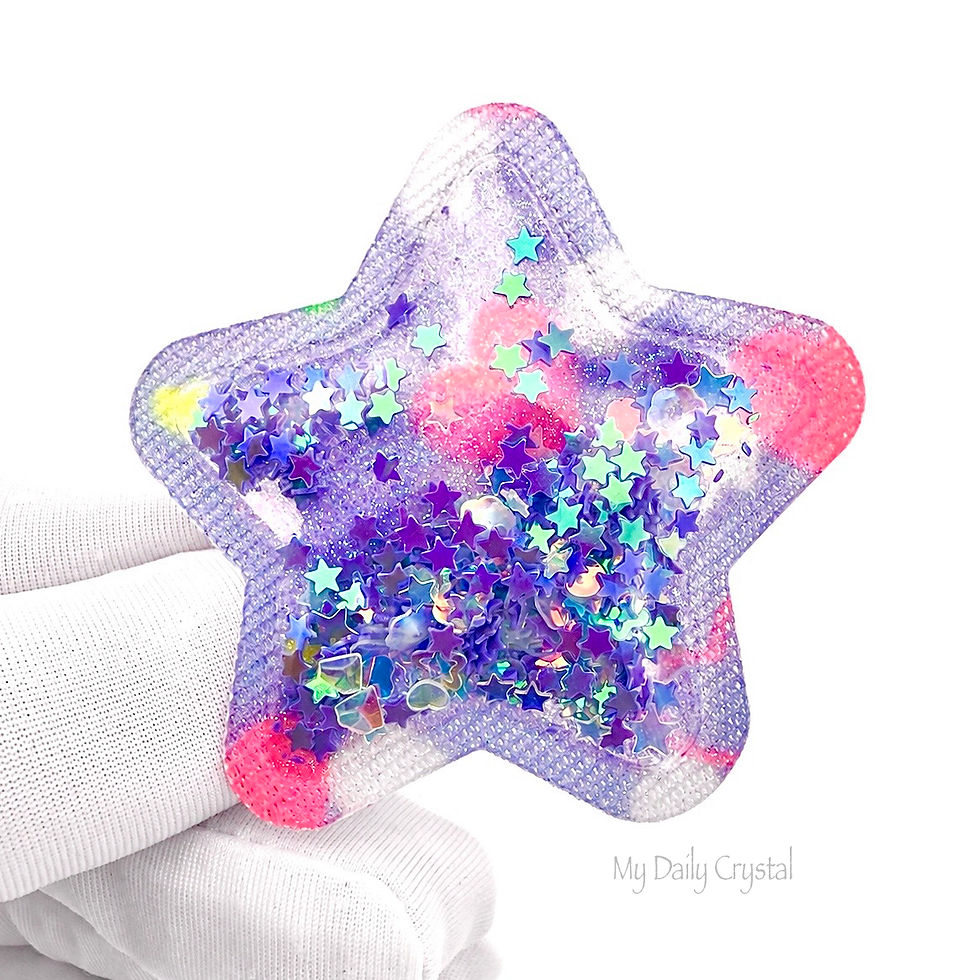 Thumbnail: Star Shaker Hair Clips 5 Piece Set | Glitter Confetti Clips for Girls 