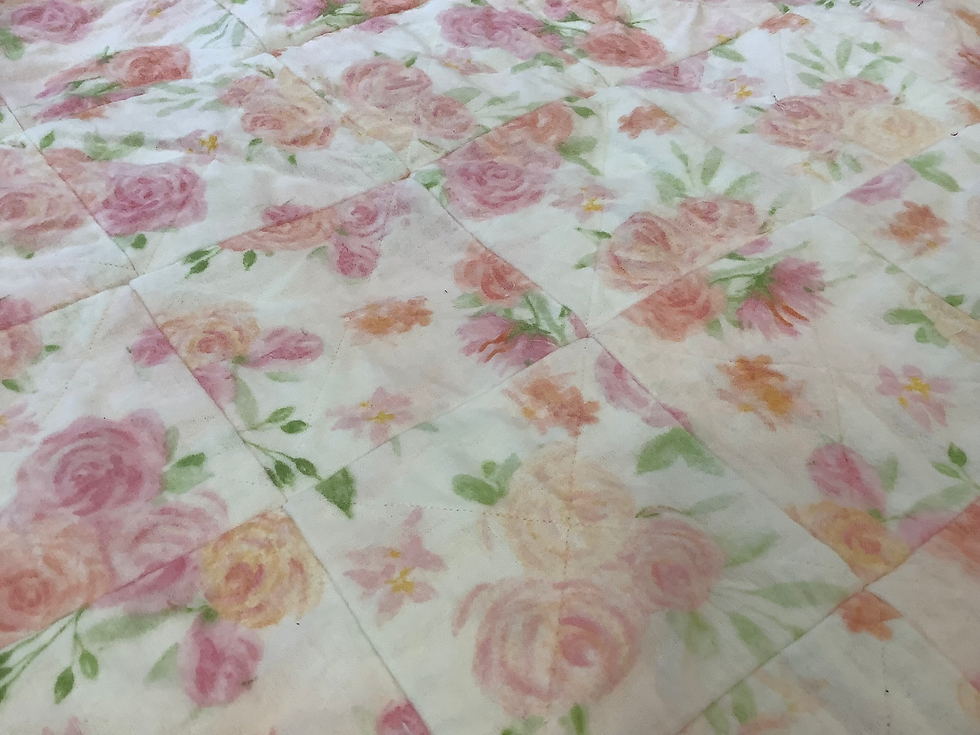 Thumbnail: Wheelchair Lap Quilt - Pink Floral