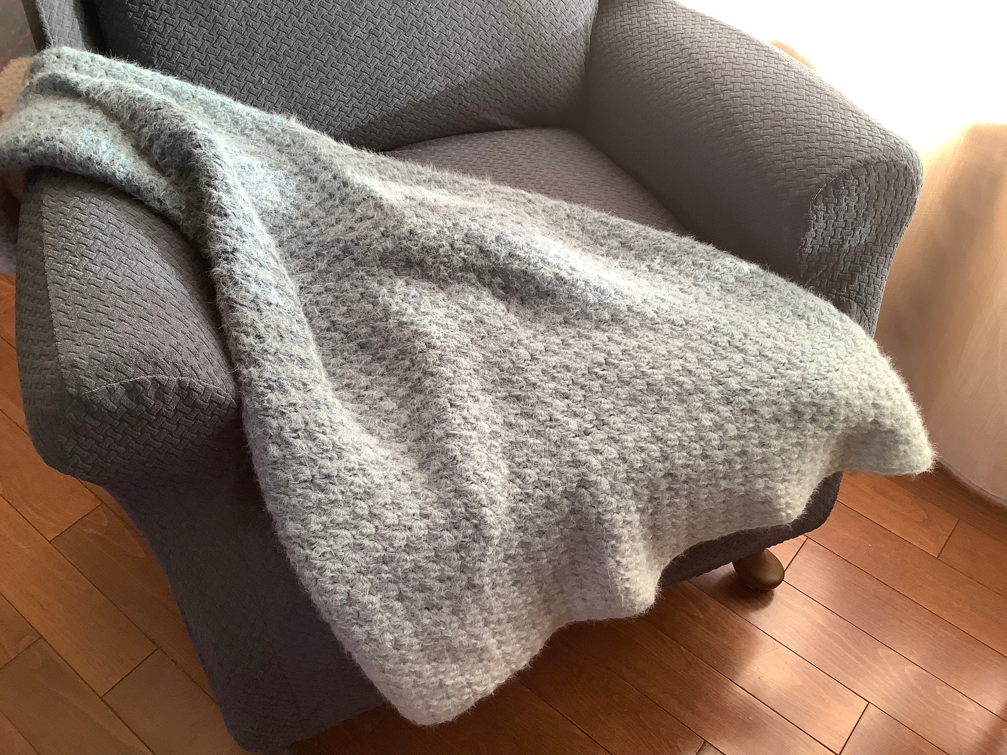 Blue Grey Baby Blanket