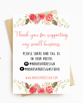 floral thank you card
