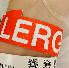 red-and-white-allergy-wristband-for-hospital-patient