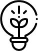 icon of plant growing in lightbulb represents insights provided by the original content created and shared by allergy force
