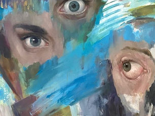 Expressive painting of fragmented eyes