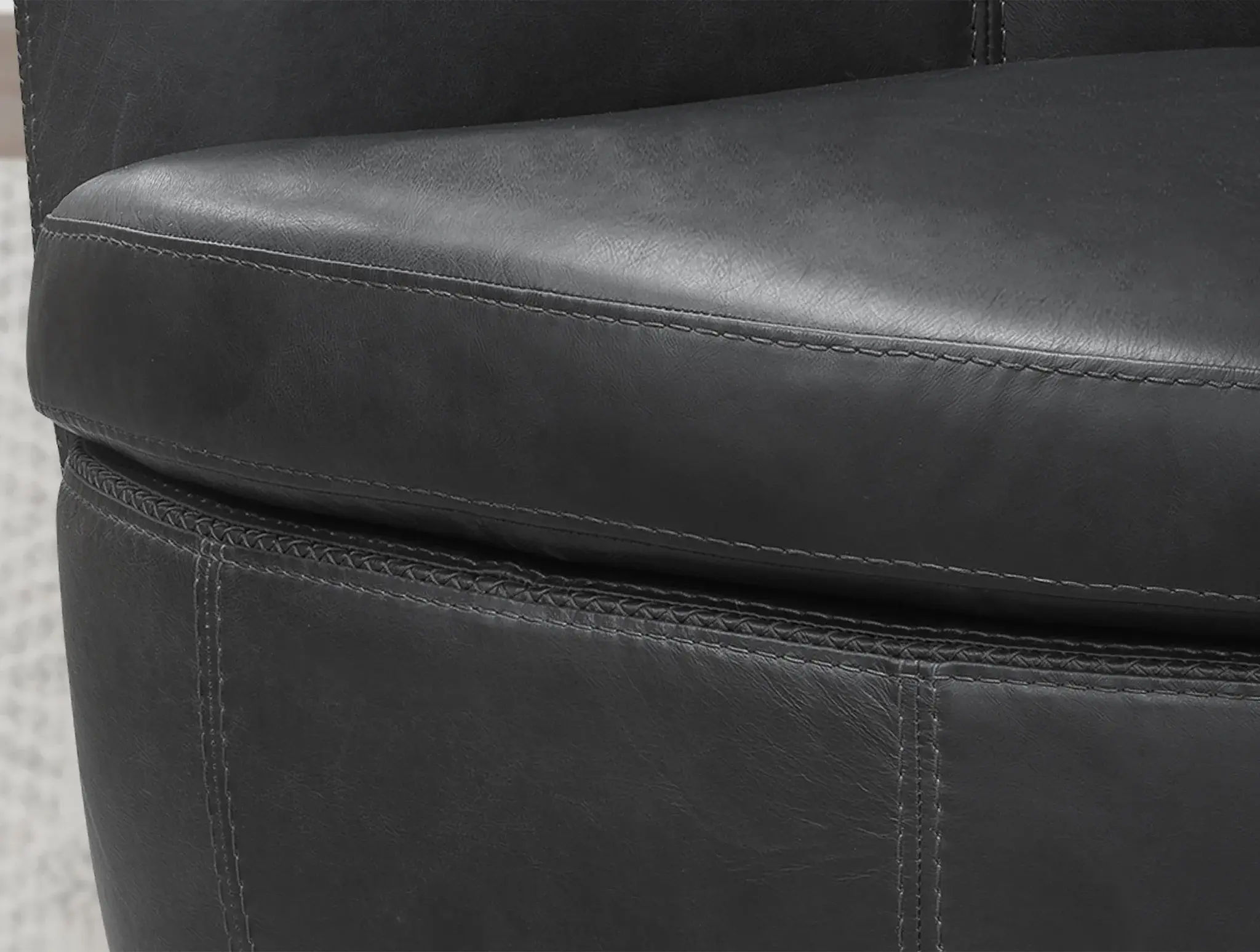Barrel Full Leather Swivel Accent Chair