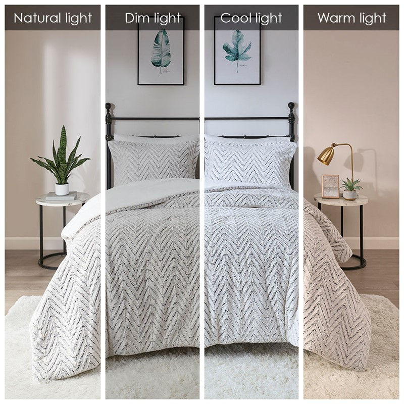 Adelyn Ultra Plush Down Comforter Set Full/ Queen Color Ivory