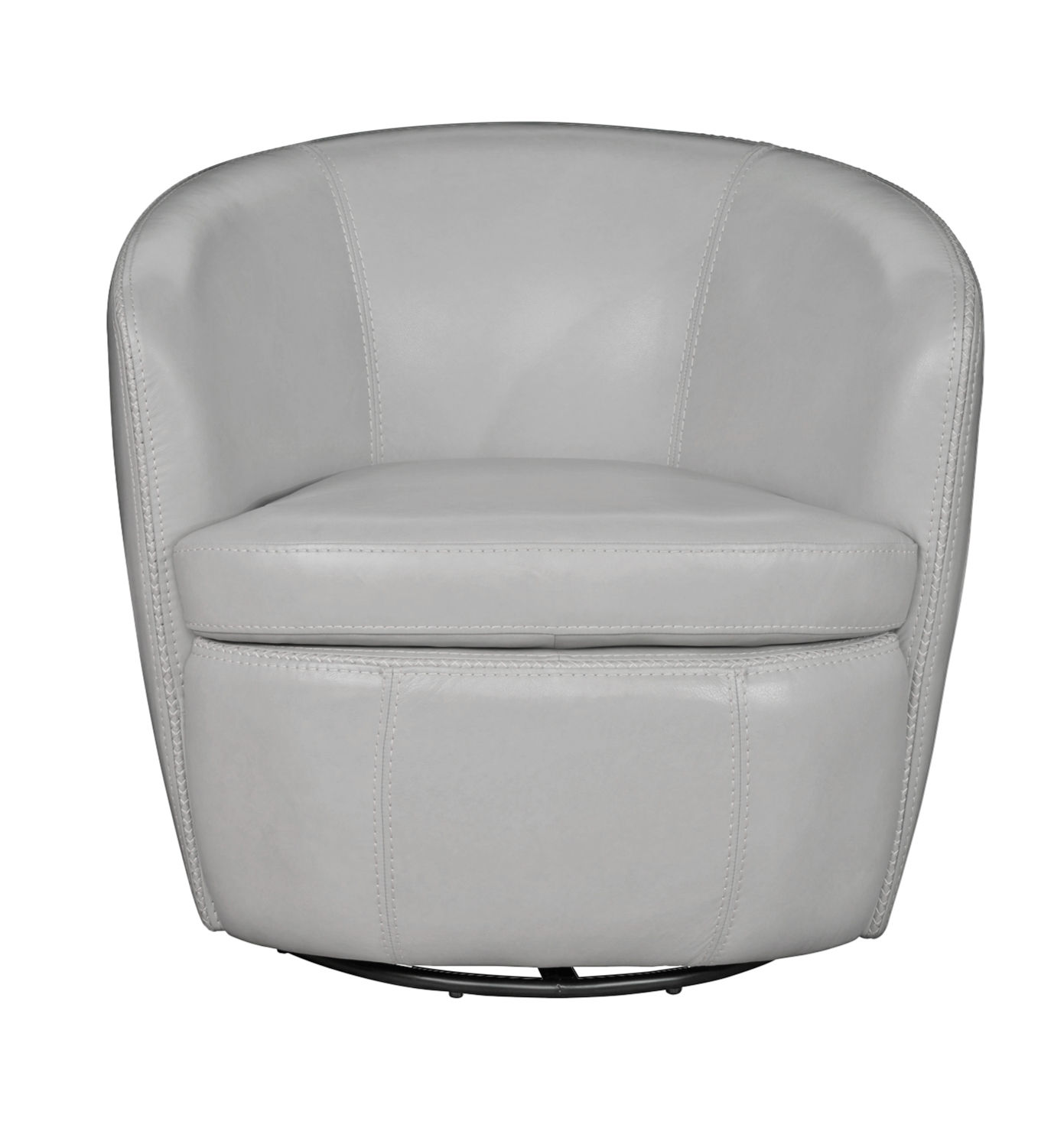 Barrel Full Leather Swivel Accent Chair