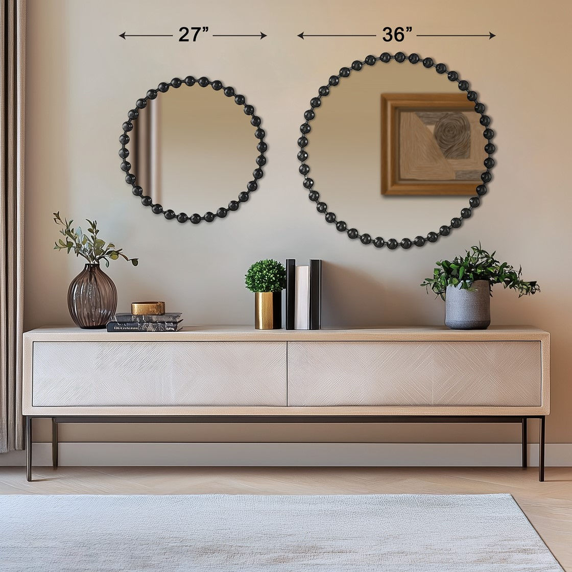 Marlowe Beaded Round Wall Mirror