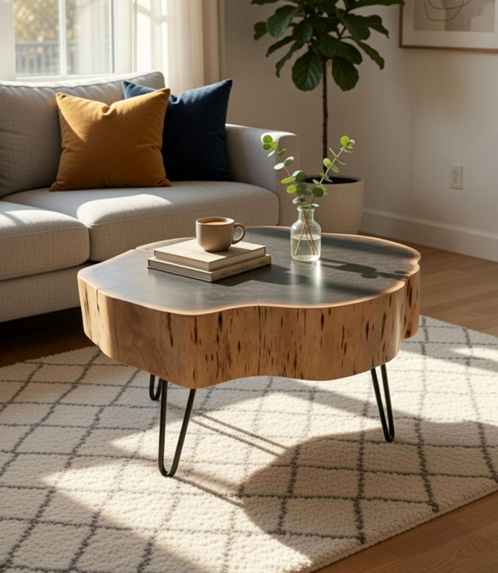 Kario Wooden Log Coffee Table