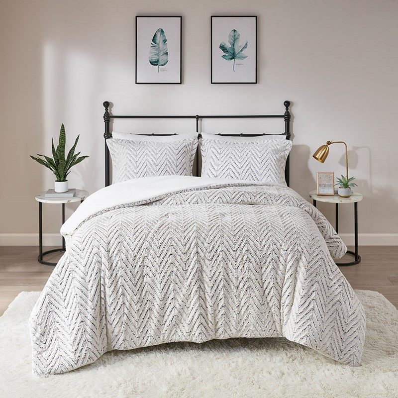 Adelyn Ultra Plush Down Comforter Set Full/ Queen Color Ivory