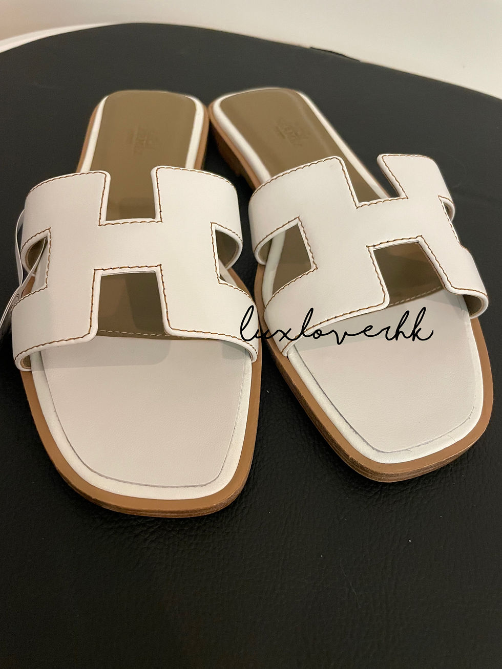Hermes Oran拖鞋 -white