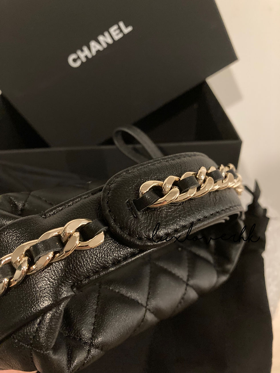 Thumbnail: Chanel 月牙包 mini handle - black