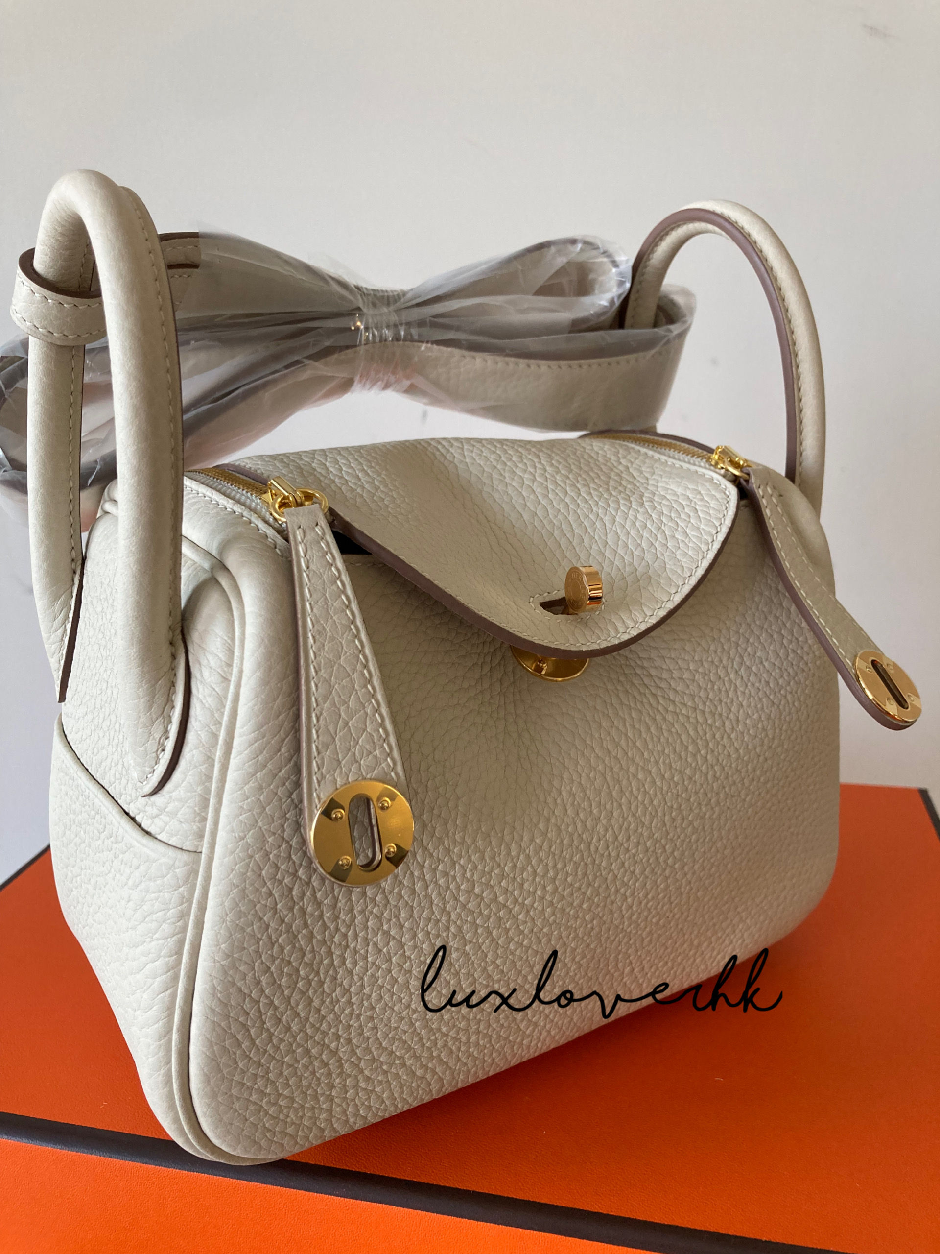 Hermes mini Lindy 8L 冰川白