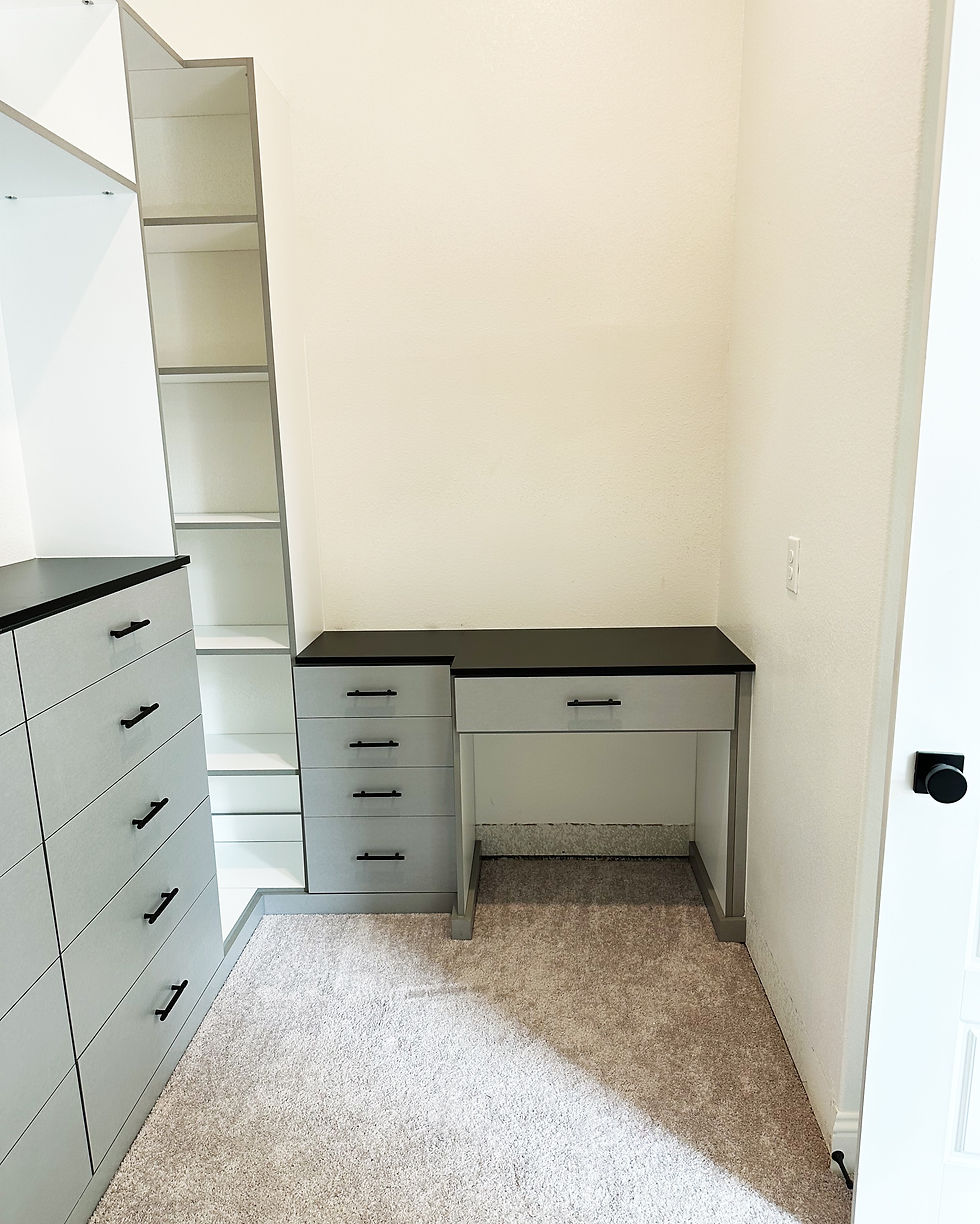 vanity built into closet