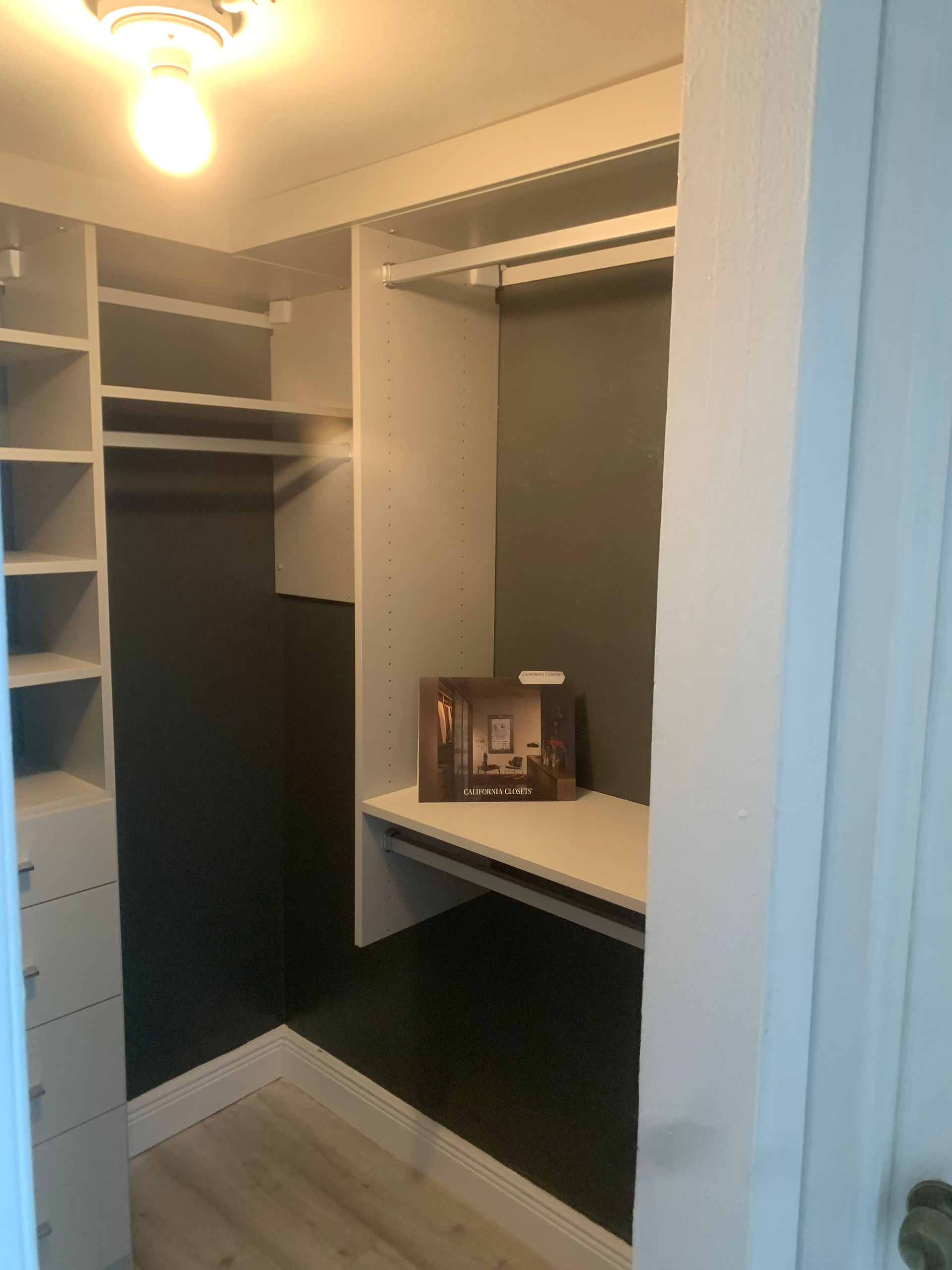 dark walls in closet