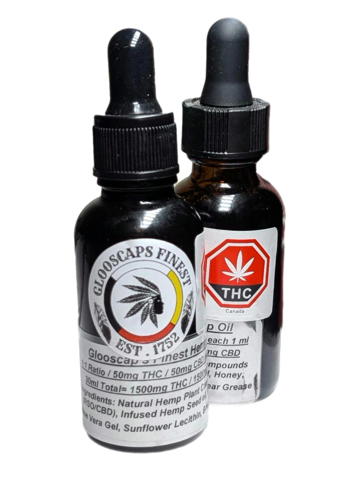 GLOOSCAP'S FINEST 🪶 | 1500mg THC/CBD INFUSED HEMP OIL TINCTURE 30ml