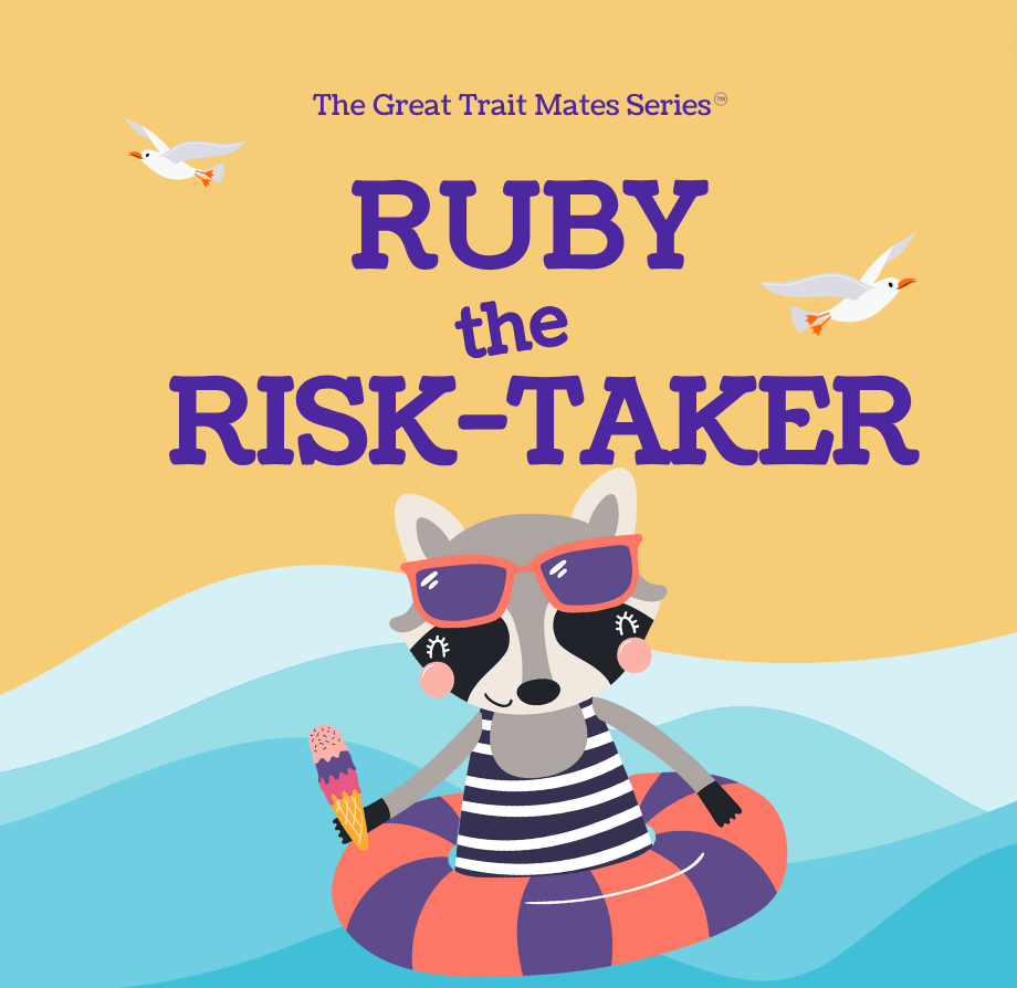 Ruby the Risk-Taker, a Great Trait Mate is floating in the pool.