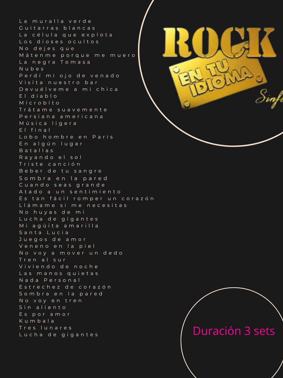 Tributo Rock en tu Idioma 80's