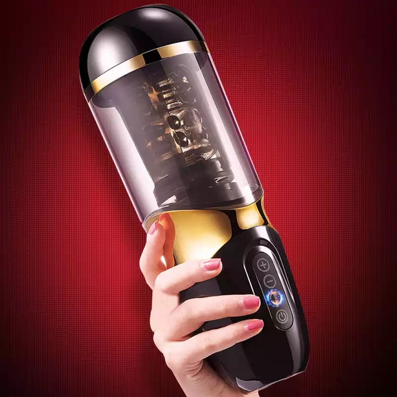 Thumbnail: Automatic Telescopic Rotation Male Masturbator 10*10 modes Silicone vagina real 
