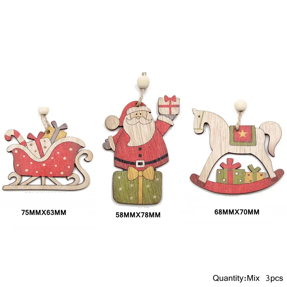 Miniature : 21 lots de 3 pendantif de noël en bois
