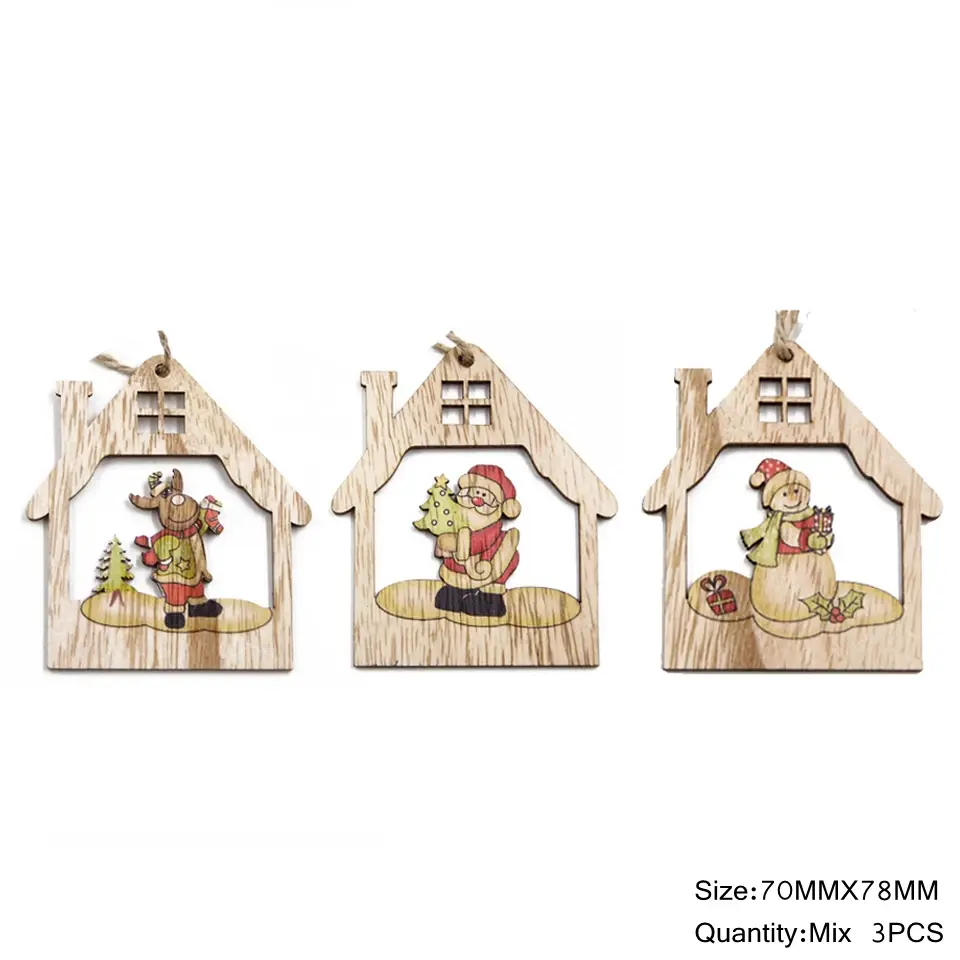 Miniature : 21 lots de 3 pendantif de noël en bois