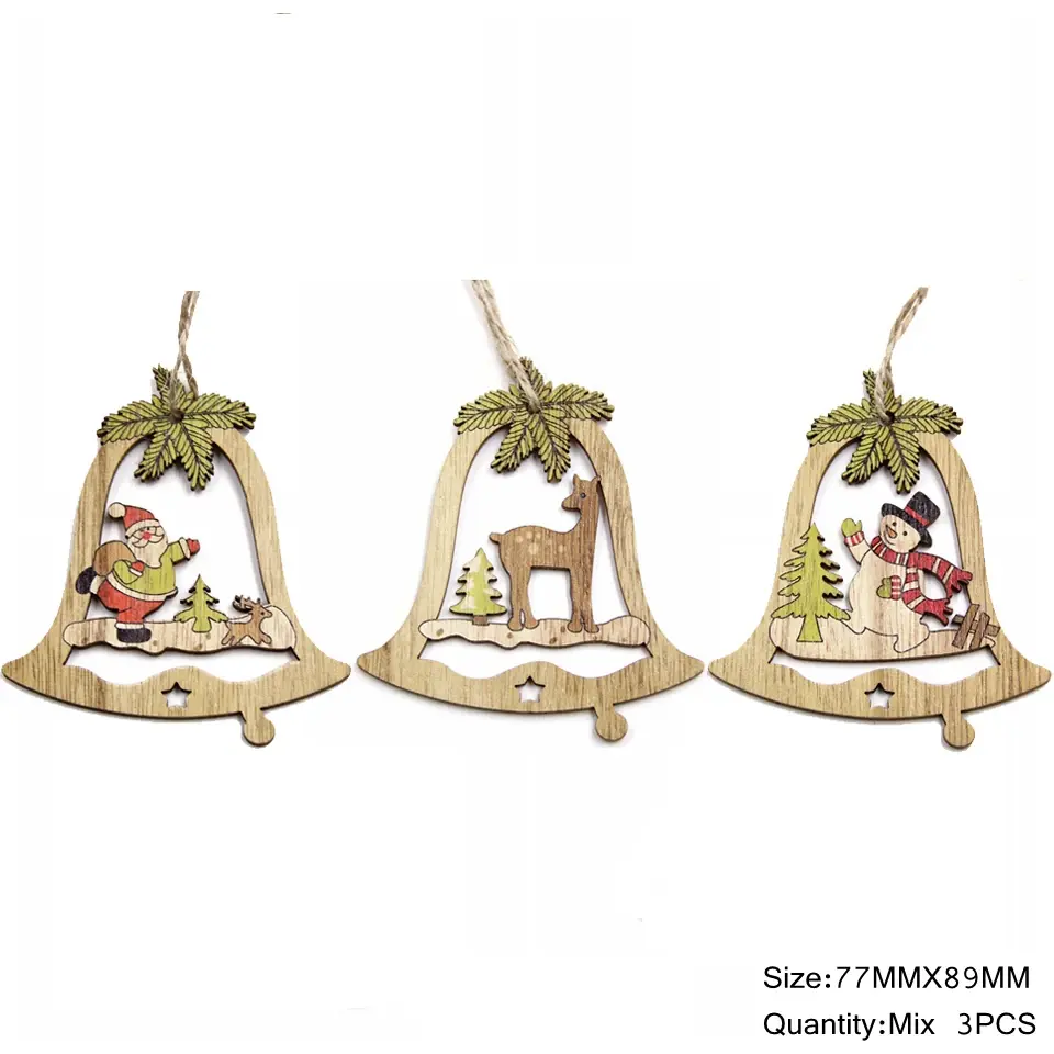 Miniature : 21 lots de 3 pendantif de noël en bois