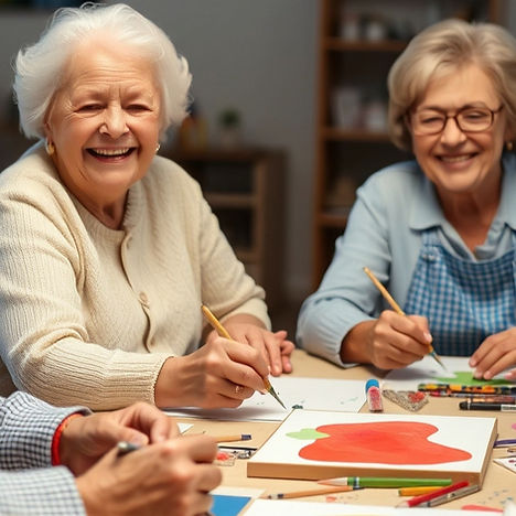 Mixed group of senior, male and female a