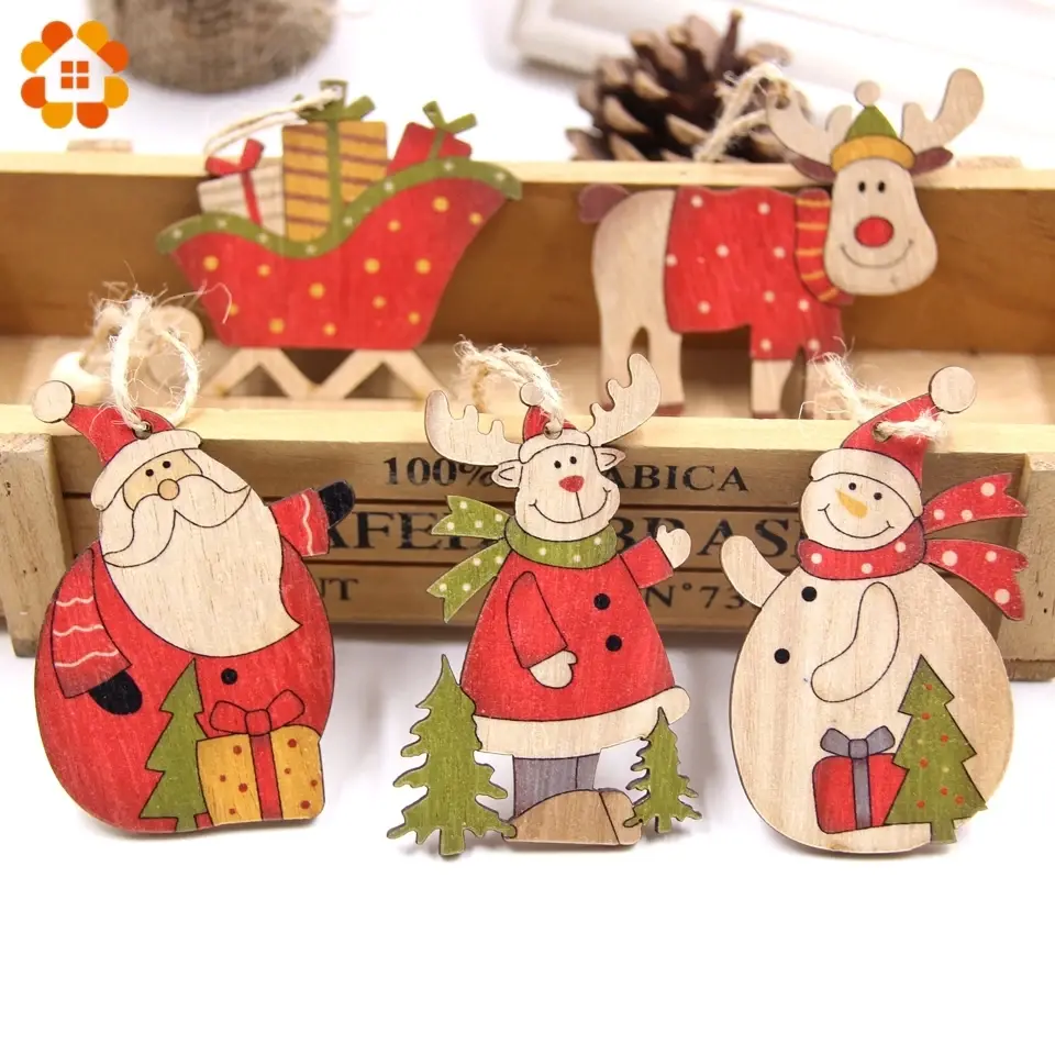 Miniature : 21 lots de 3 pendantif de noël en bois