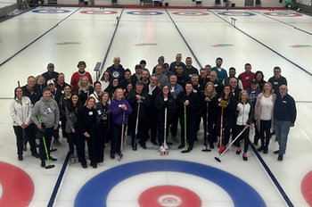 Curling event group photo