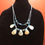 Thumbnail: Blue Beads with Abalone-like Teardrops - 20"
