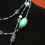 Thumbnail: Three-Strand Blue Beaded Necklace w Matching Earrings - 14" Longest stand - 18"
