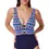 Thumbnail: Profile by Gottex Retro Riviera Halter Netted Crochet Swimsuit - Blue Multi