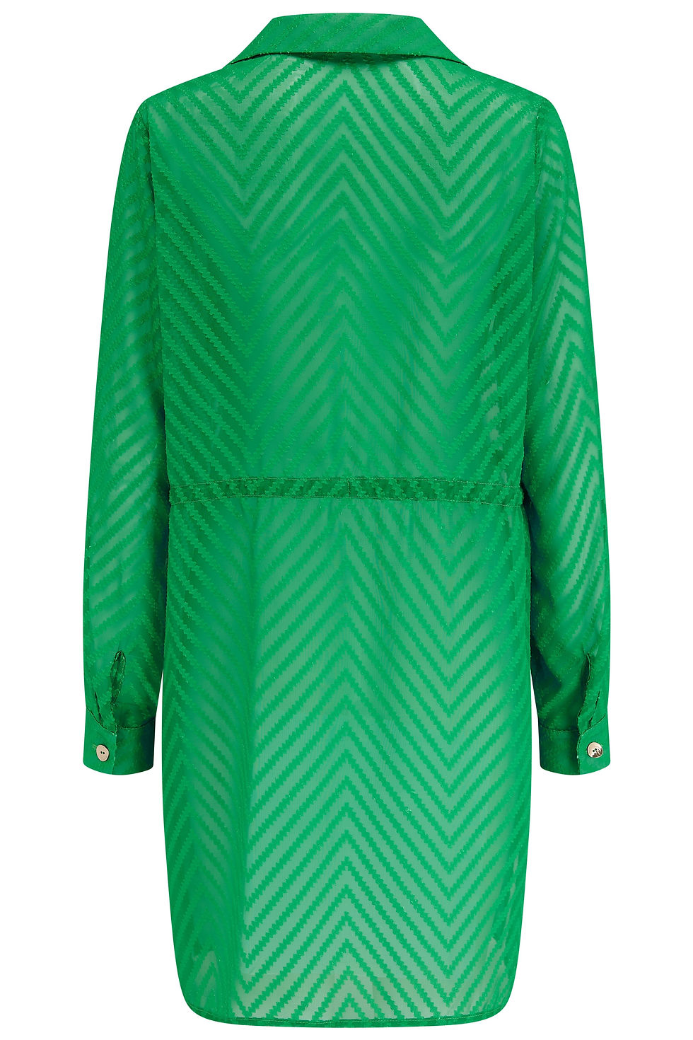 Thumbnail: Pour Moi Chevron Stripe Button Through Beach Shirt - Green