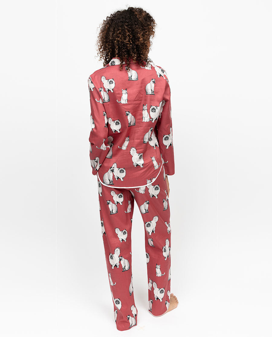 Thumbnail: Cyberjammies Josie Womens Cat Print Pyjama Bottoms