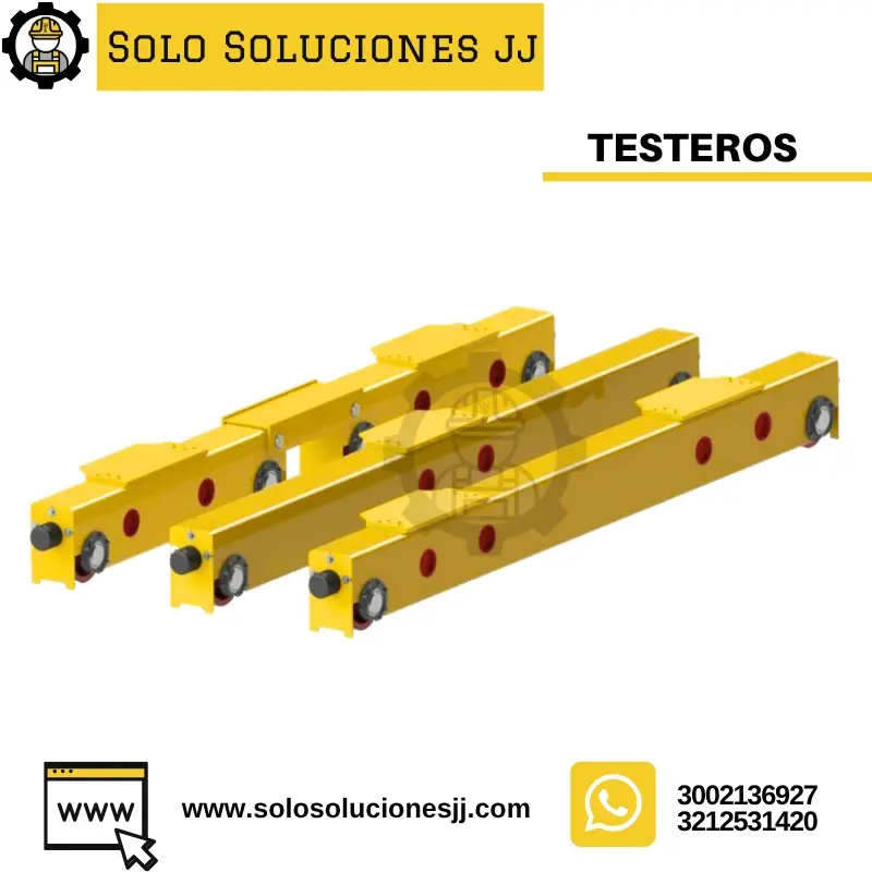 CONJUNTO CARROS TESTEROS INSDUSTRIALES PARA PUENTE GRUA, FABRICADOS EN ACERO ESTRUCTURAL MECANIZADOS, COLOMBIA, BOGOTA