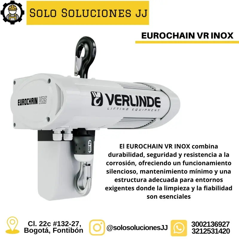 POLIPASTO INOX INDUSTRIA ALIMENTARIA Y FARMACEUTICA CALIDAD EUROPEA COLOMBIA BOGOTA MEDELLIN VENEZUELA