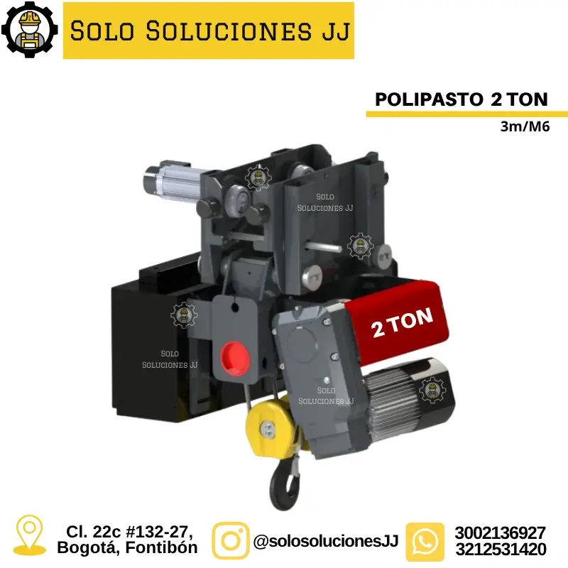 POLIPASTO  2 TON WORLDHOIST 3m/M6 puente grúa Bogotá Colombia polipasto Medellín polipasto barranquilla Cali
