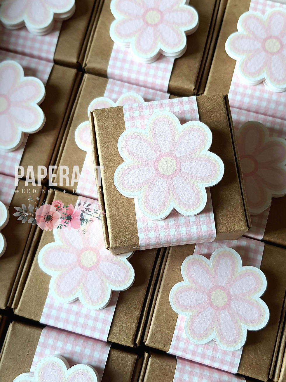 Scatolina KRAFT con fascia - Mod. Pink Daisy