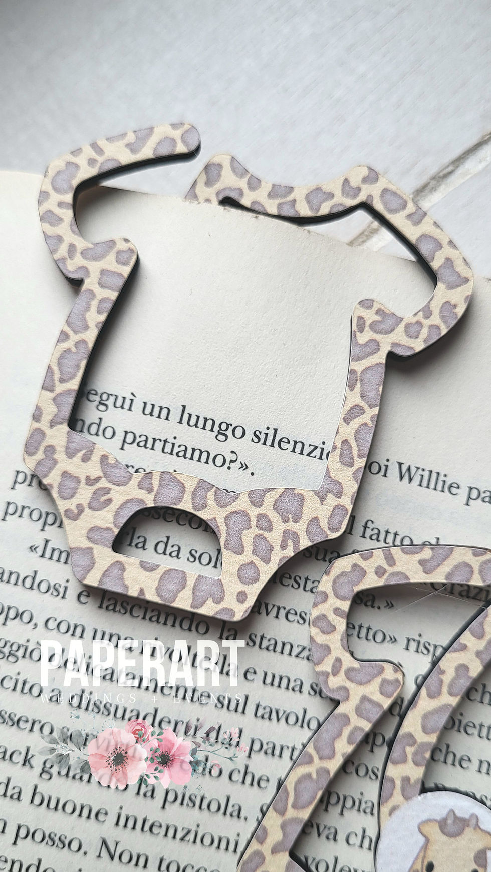 Miniatura: segnalibro mdf annuncio nascita tutina giraffina pois