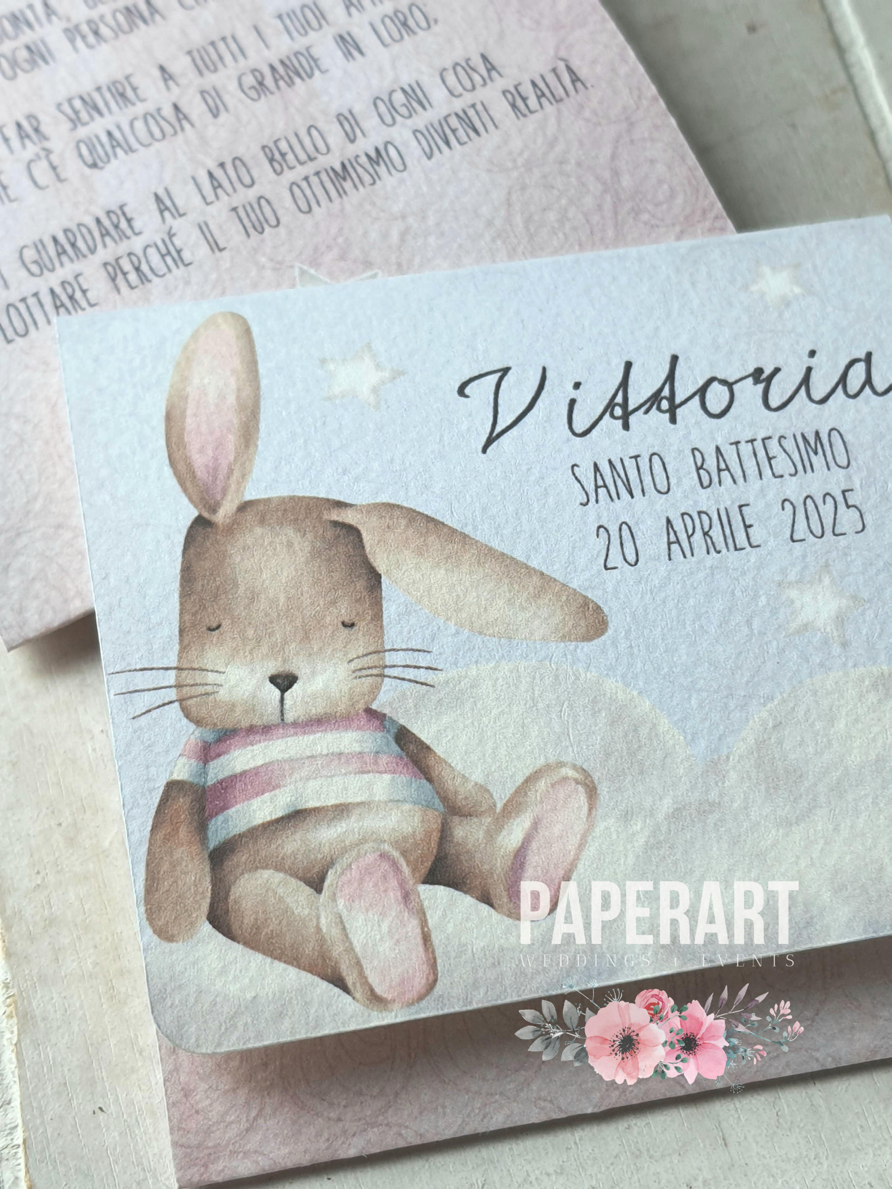 nr. 10 tasche porta-confetti - Mod. Sleeping Bunny (contenuto ESCLUSO)
