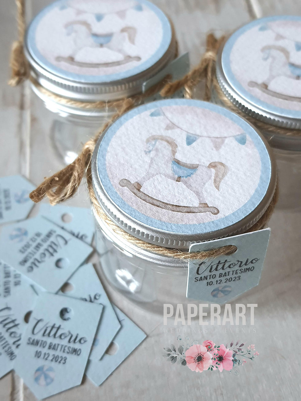 Vasetti decorati con tappo a vite - Mod. Cavalluccio a Dondolo