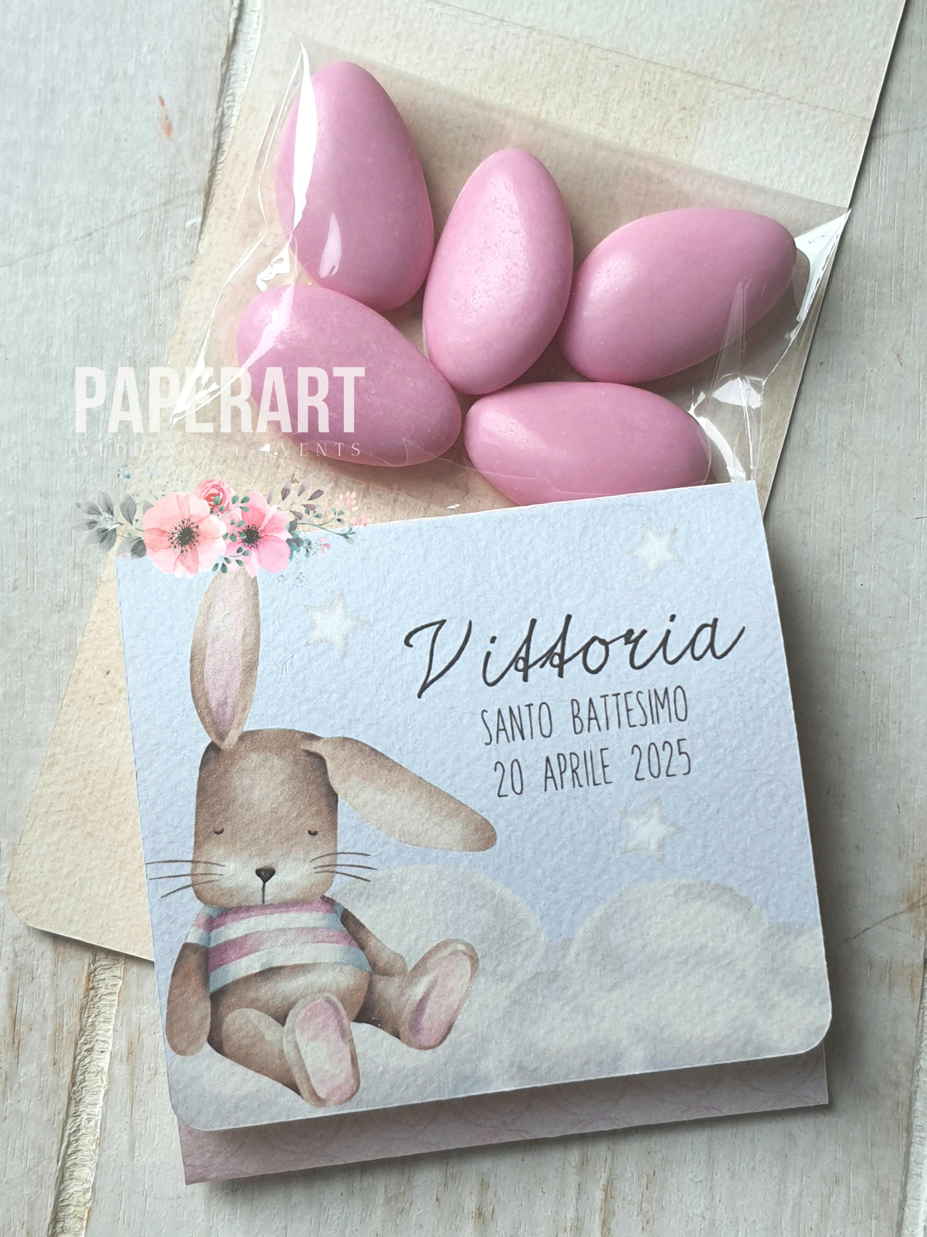 Tasche porta-confetti - Mod. Sleeping Bunny (contenuto INCLUSO)