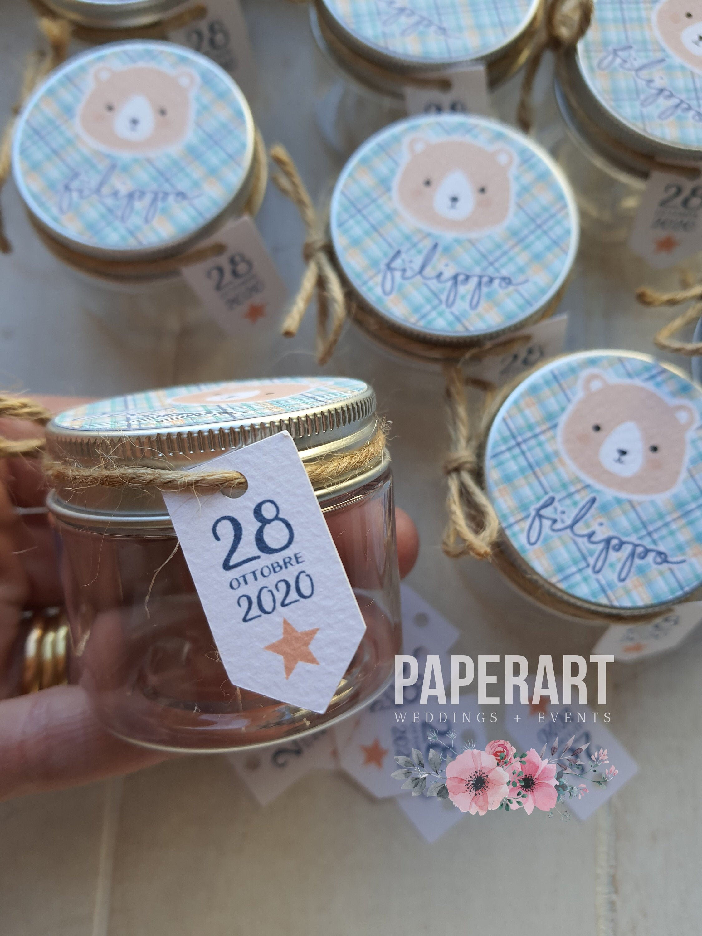Vasetti decorati con tappo a vite - Mod. Cute Bear