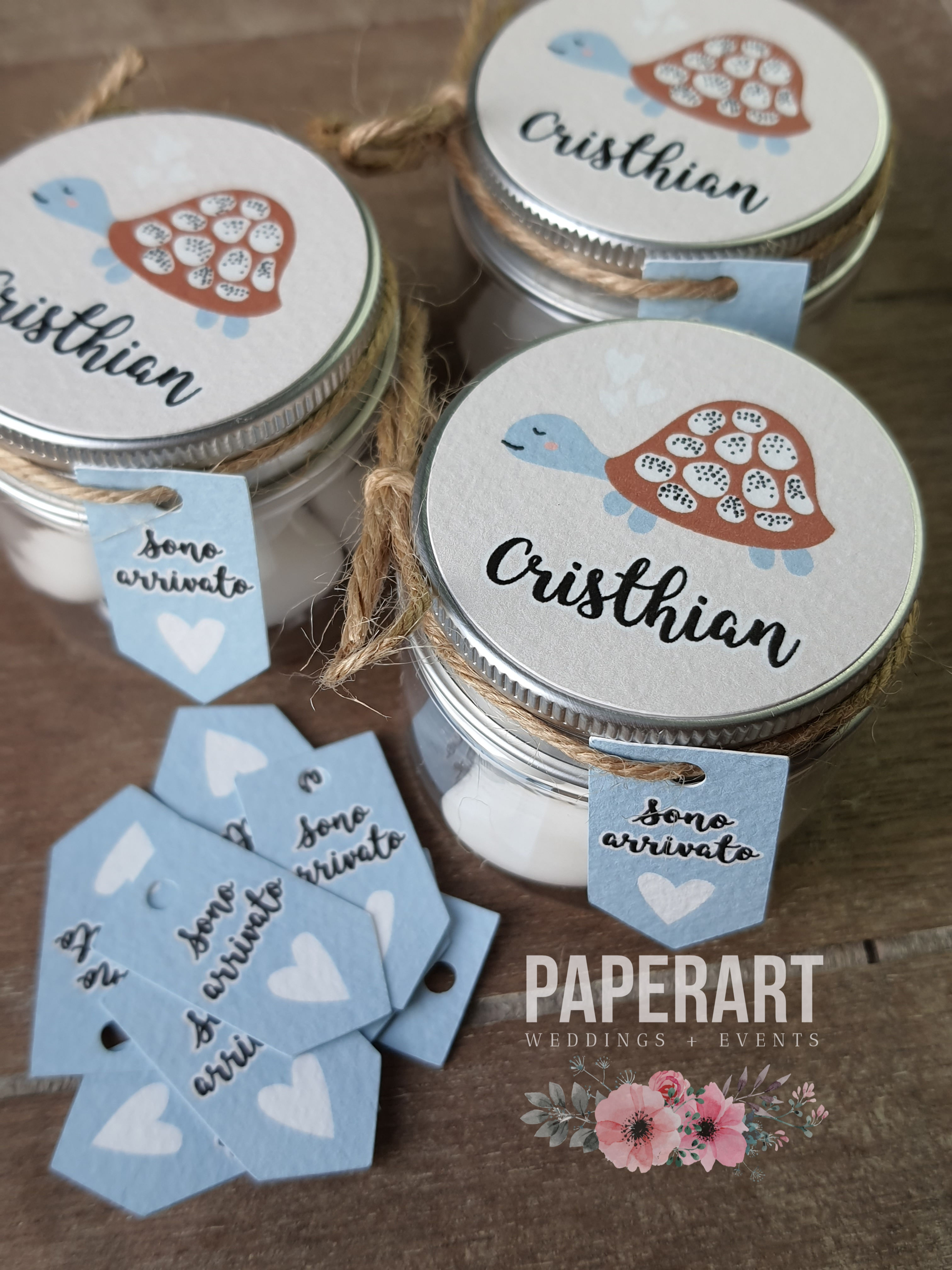 Vasetti decorati con tappo a vite - Mod. Cute Turtle