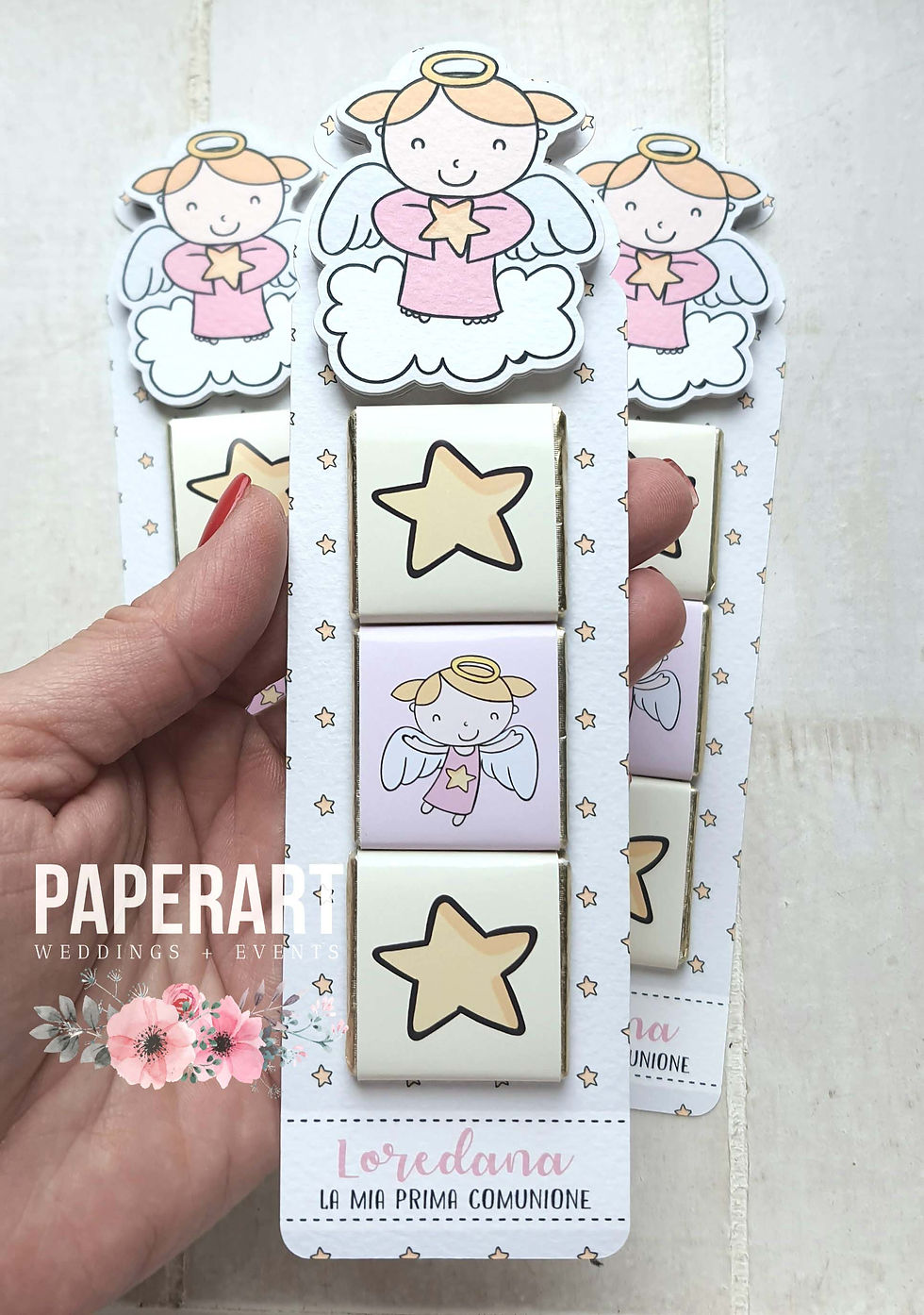 Cartolina con cioccolatini