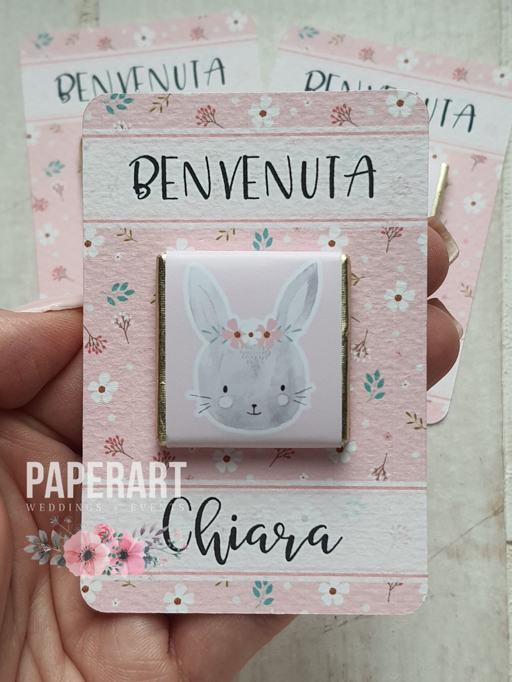 Segnaposto personalizzato cioccolatino