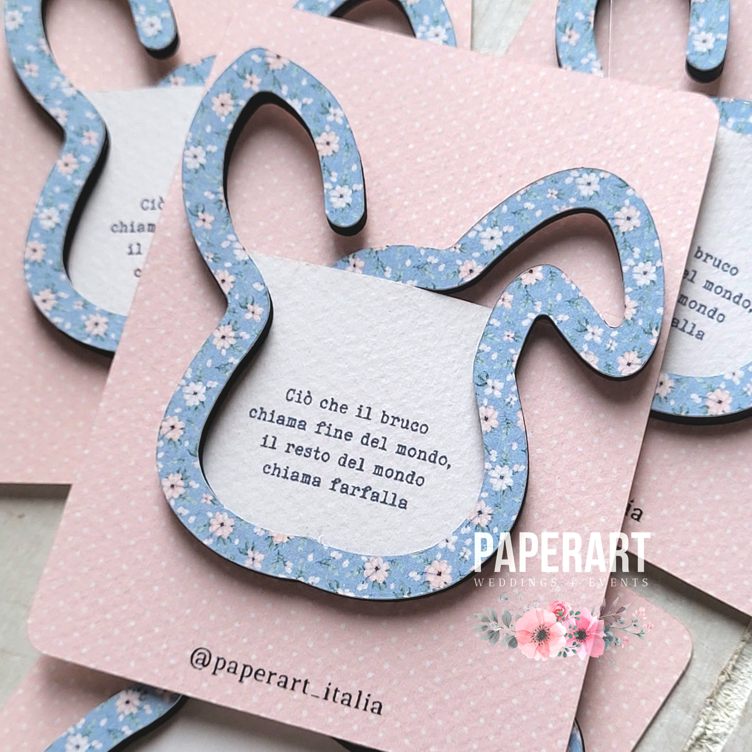 segnaposto segnalibro mdf coniglietto floreale pois