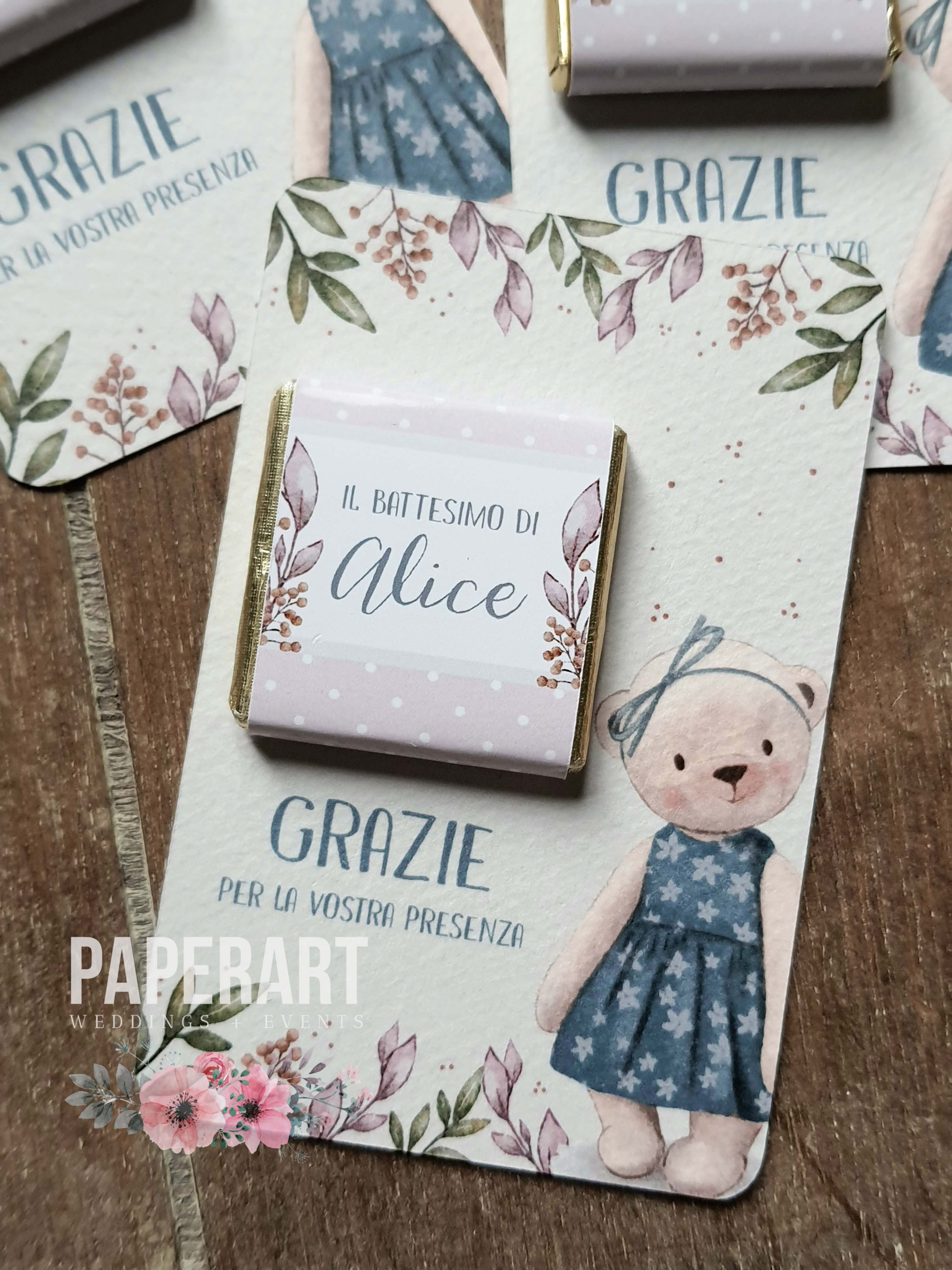 Segnaposto personalizzato cioccolatino